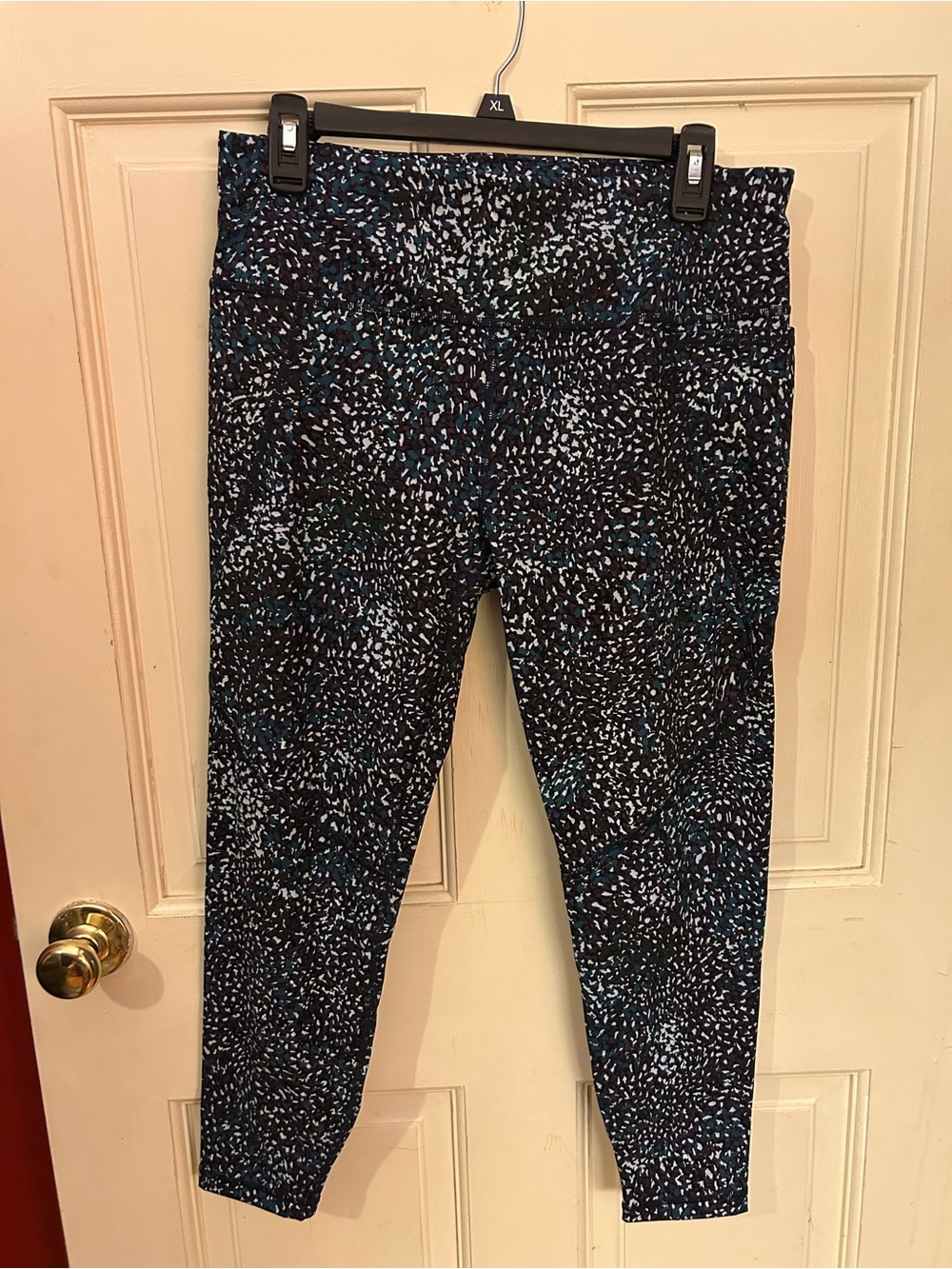 Sweaty Betty Black with Blue & White Speckle High-Rise Leggings